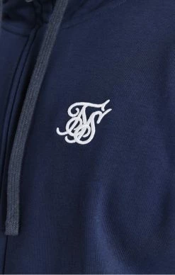 Sik Silk Pánská Modrá Mikina Core Zip Through Funnel Neck -MIKINY Prodejní prodejna sik silk panska modra mikina core zip through funnel neck 4