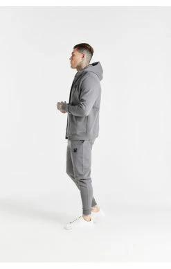 Sik Silk Pánská Šedá Mikina Essential Zip Through Funnel Neck -MIKINY Prodejní prodejna sik silk panska seda mikina essential zip through funnel neck 13