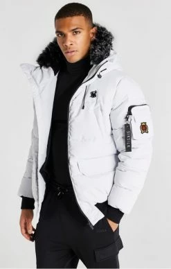 Sik Silk Pánská Šedá Zimní Bunda Bomber Jacket