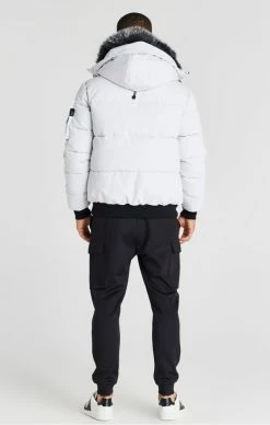 Sik Silk Pánská Šedá Zimní Bunda Bomber Jacket -MIKINY Prodejní prodejna sik silk panska seda zimni bunda bomber jacket 4