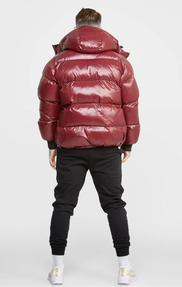 Sik Silk Pánská Vínová Zimní Bunda Puffer 5 Sik Silk Pánská Vínová Zimní Bunda Puffer – Bild 5