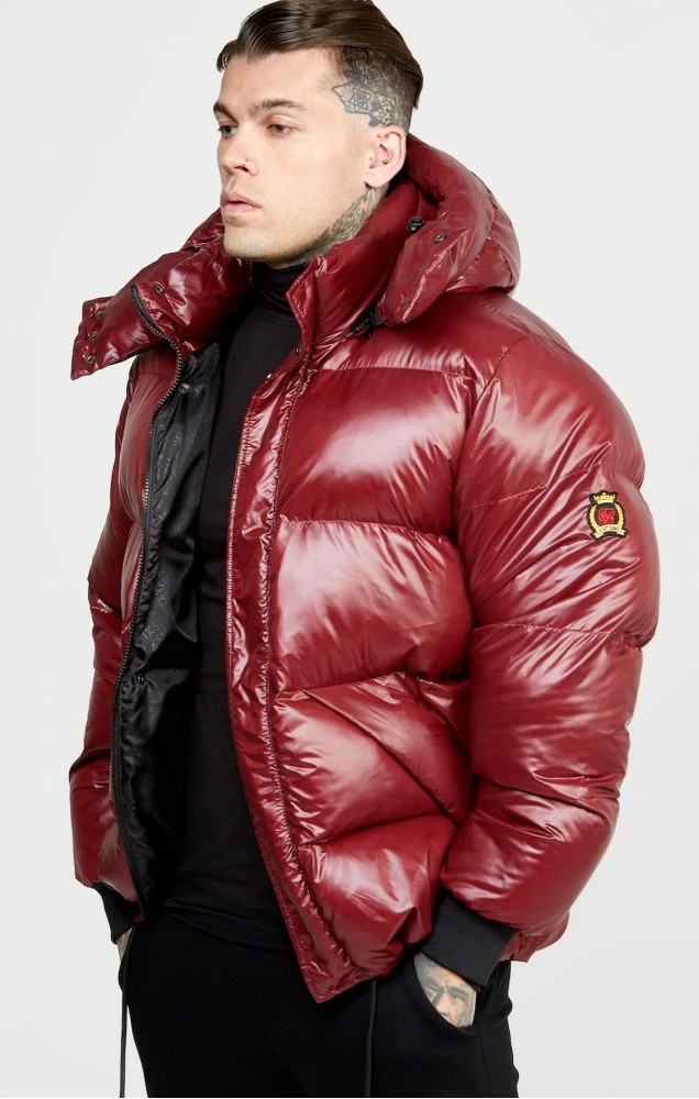 Sik Silk Pánská Vínová Zimní Bunda Puffer 1 Sik Silk Pánská Vínová Zimní Bunda Puffer