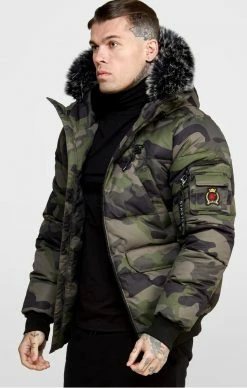 Sik Silk Pánská Zimní Bunda Camo Bomber Jacket