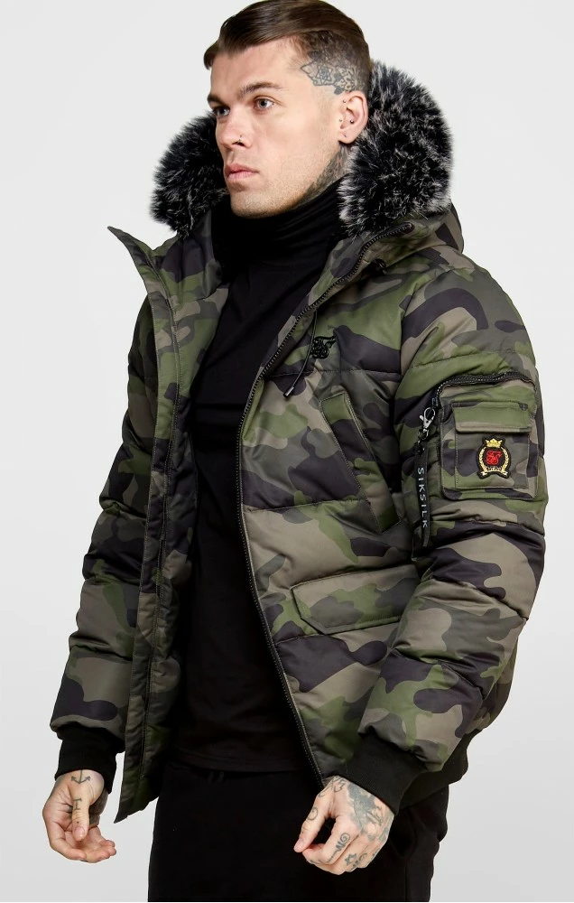 Sik Silk Pánská Zimní Bunda Camo Bomber Jacket 1 Sik Silk Pánská Zimní Bunda Camo Bomber Jacket