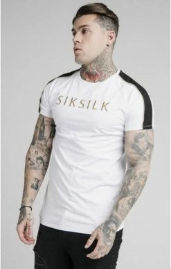 Sik Silk Pánské Bílé Tričko Astro Raglan Gym