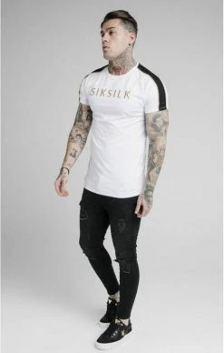 Sik Silk Pánské Bílé Tričko Astro Raglan Gym -MIKINY Prodejní prodejna sik silk panske bile tricko astro raglan gym 3