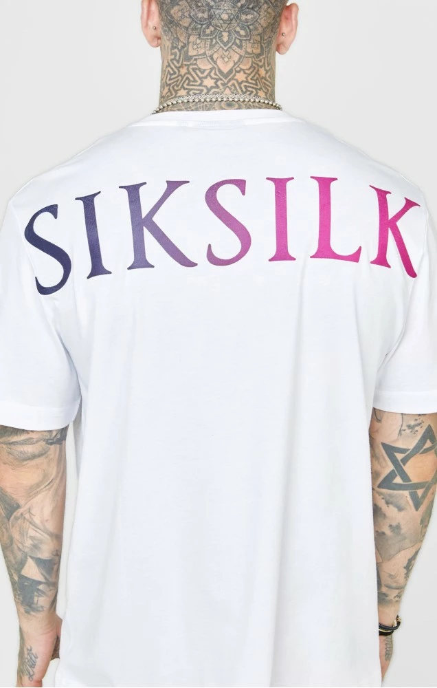 Sik Silk Pánské Bílé Tričko White Oversized Back Logo T-Shirt 2 Sik Silk Pánské Bílé Tričko White Oversized Back Logo T-Shirt – Bild 2