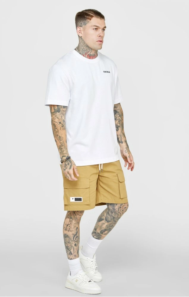 Sik Silk Pánské Bílé Tričko White Oversized Back Logo T-Shirt 5 Sik Silk Pánské Bílé Tričko White Oversized Back Logo T-Shirt – Bild 5