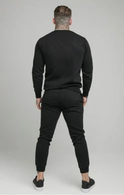 Sik Silk Černé Tepláky Muži -MIKINY Prodejní prodejna sik silk panske cerne teplaky muscle fit 2