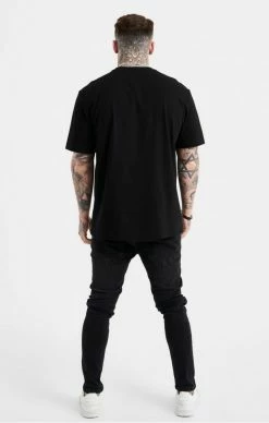 Sik Silk Pánské Černé Tričko Oversized Rhinestone Logo -MIKINY Prodejní prodejna sik silk panske cerne tricko oversized rhinestone logo 4