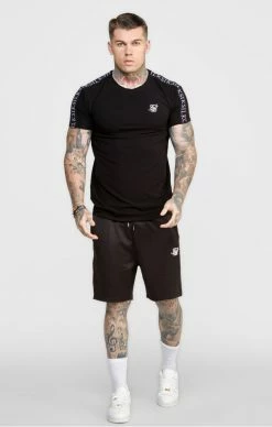 Sik Silk Pánské Černé Tričko Taped Logo