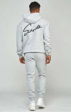 Sik Silk Pánské Šedé Tepláky Script Embroidery 9 Sik Silk Pánské Šedé Tepláky Script Embroidery -MIKINY Prodejní prodejna sik silk panske sede teplaky script embroidery 4