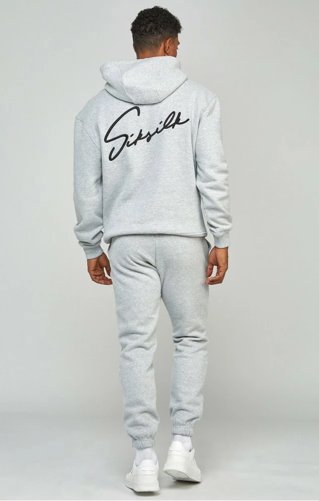 Sik Silk Pánské Šedé Tepláky Script Embroidery 5 Sik Silk Pánské Šedé Tepláky Script Embroidery – Bild 5