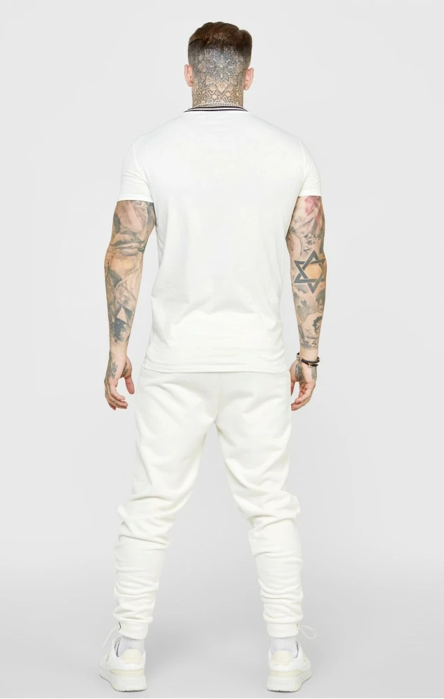 Sik Silk Pánské Tričko Ecru Gym Fit T-Shirt W Yarn Dyed Rib 5 Sik Silk Pánské Tričko Ecru Gym Fit T-Shirt W Yarn Dyed Rib – Bild 5