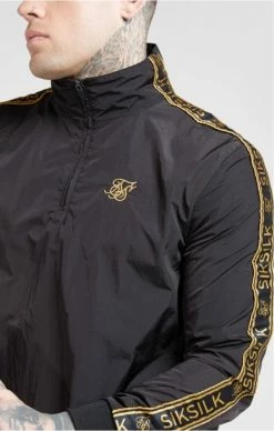 Sik Silk Quarter Zip Funnel Neck Track Top Black & Gold -MIKINY Prodejní prodejna sik silk quarter zip funnel neck track top black gold 2