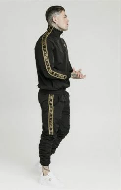 Sik Silk Quarter Zip Funnel Neck Track Top Black & Gold -MIKINY Prodejní prodejna sik silk quarter zip funnel neck track top black gold 3