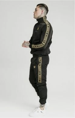 Sik Silk Quarter Zip Funnel Neck Track Top Black & Gold -MIKINY Prodejní prodejna sik silk quarter zip funnel neck track top black gold 4