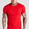 Sik Silk Pánské Červené Tričko Krátký Rukáv Muscle Fit