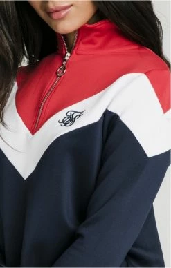 Sik Silk Dámská Mikina Retro Styl -MIKINY Prodejní prodejna sik silk retro sport track top navy red white 1