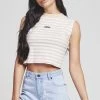 Sik Silk Retro Stripe Crop Vest