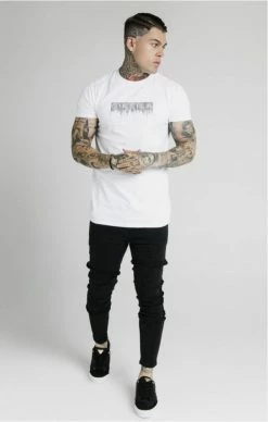 Sik Silk Bílé Triko -MIKINY Prodejní prodejna sik silk rhinestone creep tee 3