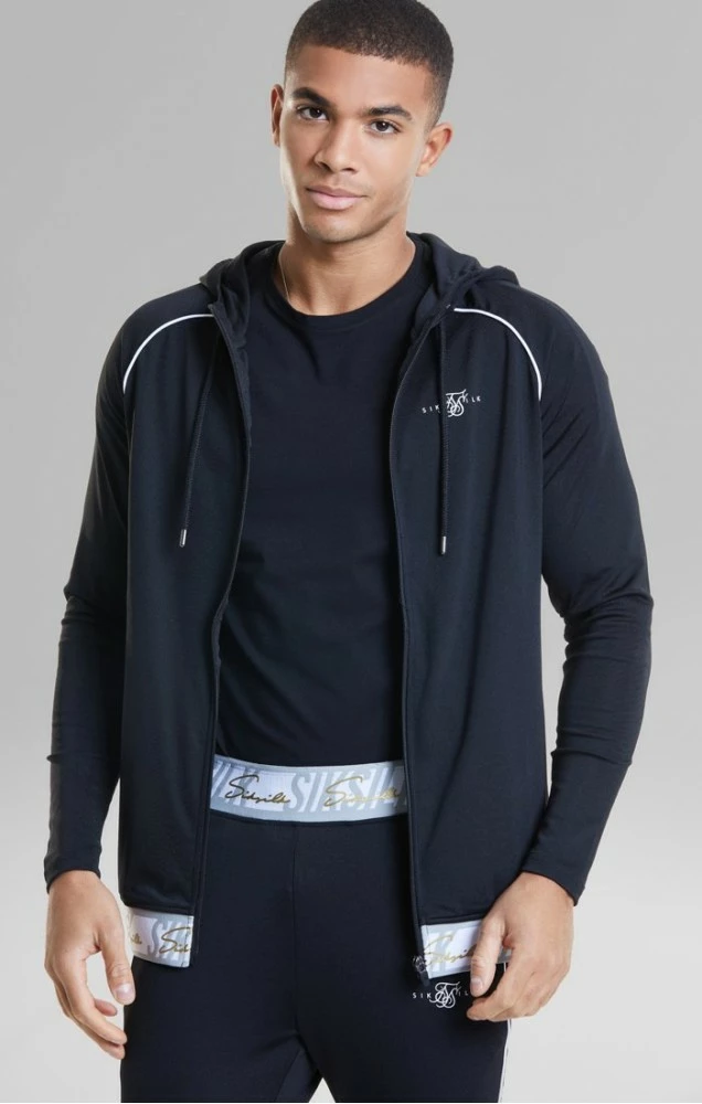 Sik Silk Pánská Černá Mikina Na Zip 1 Sik Silk Pánská Černá Mikina Na Zip