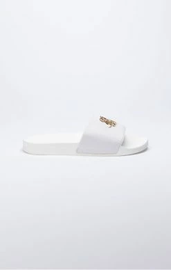 Sik Silk Bílé Nazouváky Unisex -MIKINY Prodejní prodejna sik silk slide ss white gold white 3