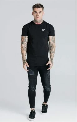 Sik Silk Černé Triko Core -MIKINY Prodejní prodejna sik silk straight hem gym tee 4