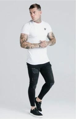 Sik Silk Bílé Triko Core -MIKINY Prodejní prodejna sik silk straight hem gym tee 8