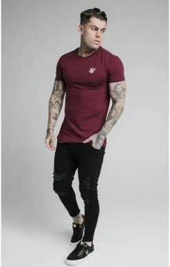 Sik Silk Pánské Vinové Triko 8 Sik Silk Pánské Vinové Triko -MIKINY Prodejní prodejna sik silk straight hem gym tee burgundy 3