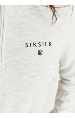 Sik Silk Dámská Šedá Mikina -MIKINY Prodejní prodejna sik silk supremacy cargo quarter zip ice grey marl 1