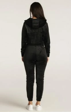 Sik Silk Černé Dámské Tepláky Velour -MIKINY Prodejní prodejna sik silk velour embroidered joggers black 5