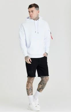 Sik Silk Sněhově Bílá Mikina Pro Muže -MIKINY Prodejní prodejna sik silk white overhead flight hoodie 2