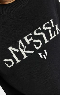 Sik Silk X Messi Černý Pánský Svetr 8 Sik Silk X Messi Černý Pánský Svetr -MIKINY Prodejní prodejna sik silk x messi division knit sweater black 3