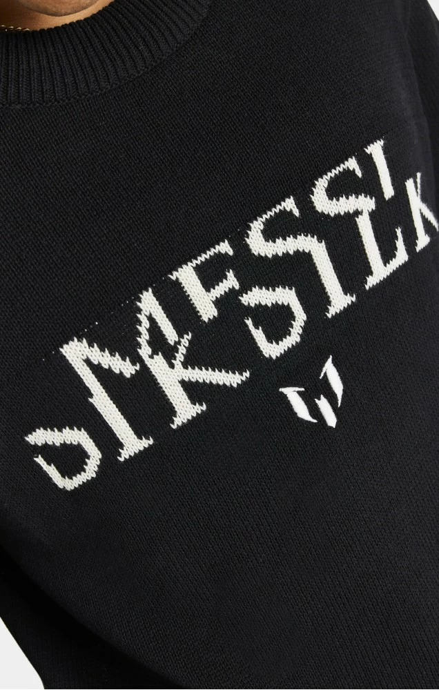 Sik Silk X Messi Černý Pánský Svetr 4 Sik Silk X Messi Černý Pánský Svetr – Bild 4