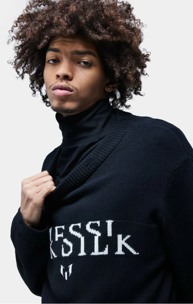 Sik Silk X Messi Černý Pánský Svetr 1 Sik Silk X Messi Černý Pánský Svetr