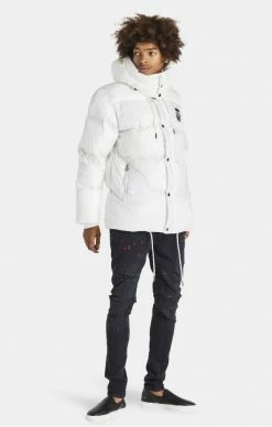 Sik Silk Zimní Bílá Bunda Kolekce Messi 7 Sik Silk Zimní Bílá Bunda Kolekce Messi -MIKINY Prodejní prodejna sik silk x messi puffer jacket white 2