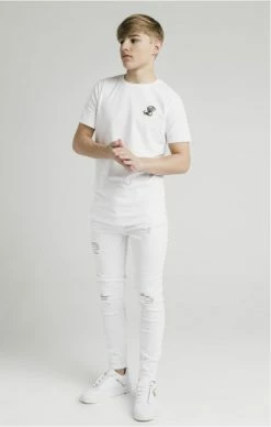 Illusive London Dětské Bílé Tričko -MIKINY Prodejní prodejna siksilk illusive london curved hem tee 3