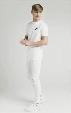 Illusive London Dětské Bílé Tričko -MIKINY Prodejní prodejna siksilk illusive london curved hem tee 4