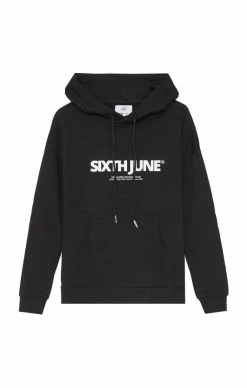 Sixth June Dámská Černá Mikina Přes Hlavu -MIKINY Prodejní prodejna sixth june basic logo black hoodie 2