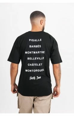 Sixth June Černé Pánské Triko Paris -MIKINY Prodejní prodejna sixth june district paris tee 5