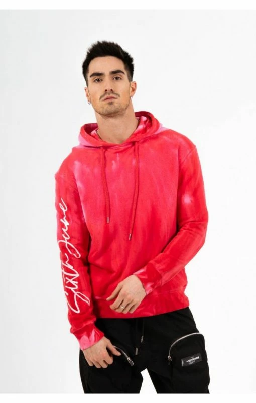 Sixth June Červená Pánská Mikina -MIKINY Prodejní prodejna sixth june washed hoodie red