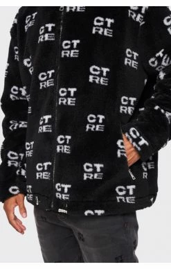 The Couture Club Pánská Černá Bunda Ctre Fur Logo Oversized Hooded Jacket -MIKINY Prodejní prodejna the couture club panska cerna bunda ctre fur logo oversized hooded jacket 4