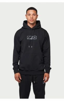 The Couture Club Pánská Černá Mikina Box Print Slim Fit