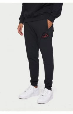 The Couture Club Pánské Černé Tepláky Slim Fit Circle Branded Logo -MIKINY Prodejní prodejna the couture club panske cerne teplaky slim fit circle branded logo 2
