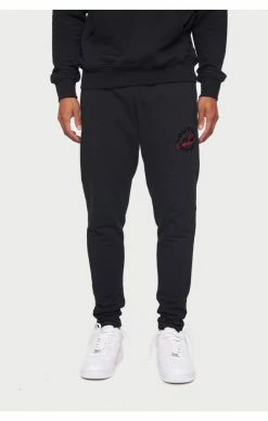 The Couture Club Pánské Černé Tepláky Slim Fit Circle Branded Logo