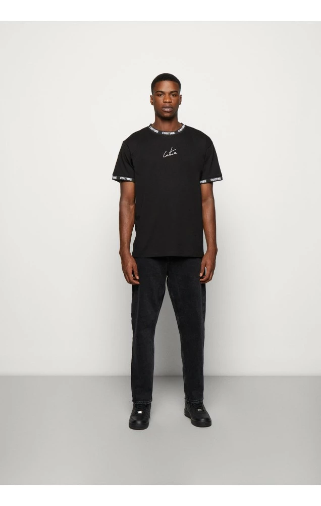 The Couture Club Pánské Černé Tričko Repeat Jacquard 3 The Couture Club Pánské Černé Tričko Repeat Jacquard – Bild 3