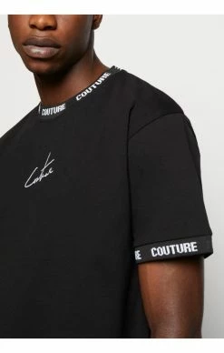 The Couture Club Pánské Černé Tričko Repeat Jacquard 9 The Couture Club Pánské Černé Tričko Repeat Jacquard -MIKINY Prodejní prodejna the couture club panske cerne tricko repeat jacquard 4