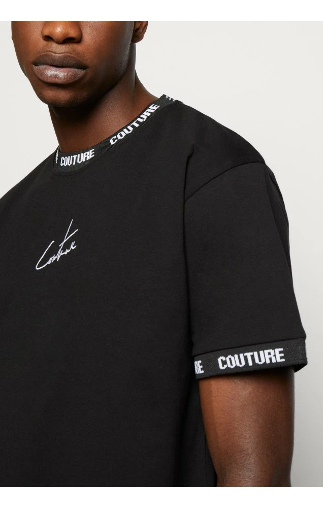 The Couture Club Pánské Černé Tričko Repeat Jacquard 5 The Couture Club Pánské Černé Tričko Repeat Jacquard – Bild 5