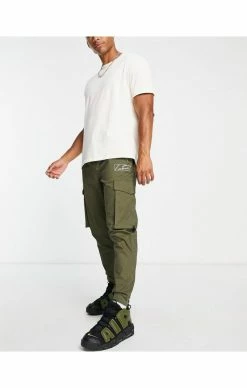 The Couture Club Pánské Khaki Tepláky Box Logo Woven Cargo